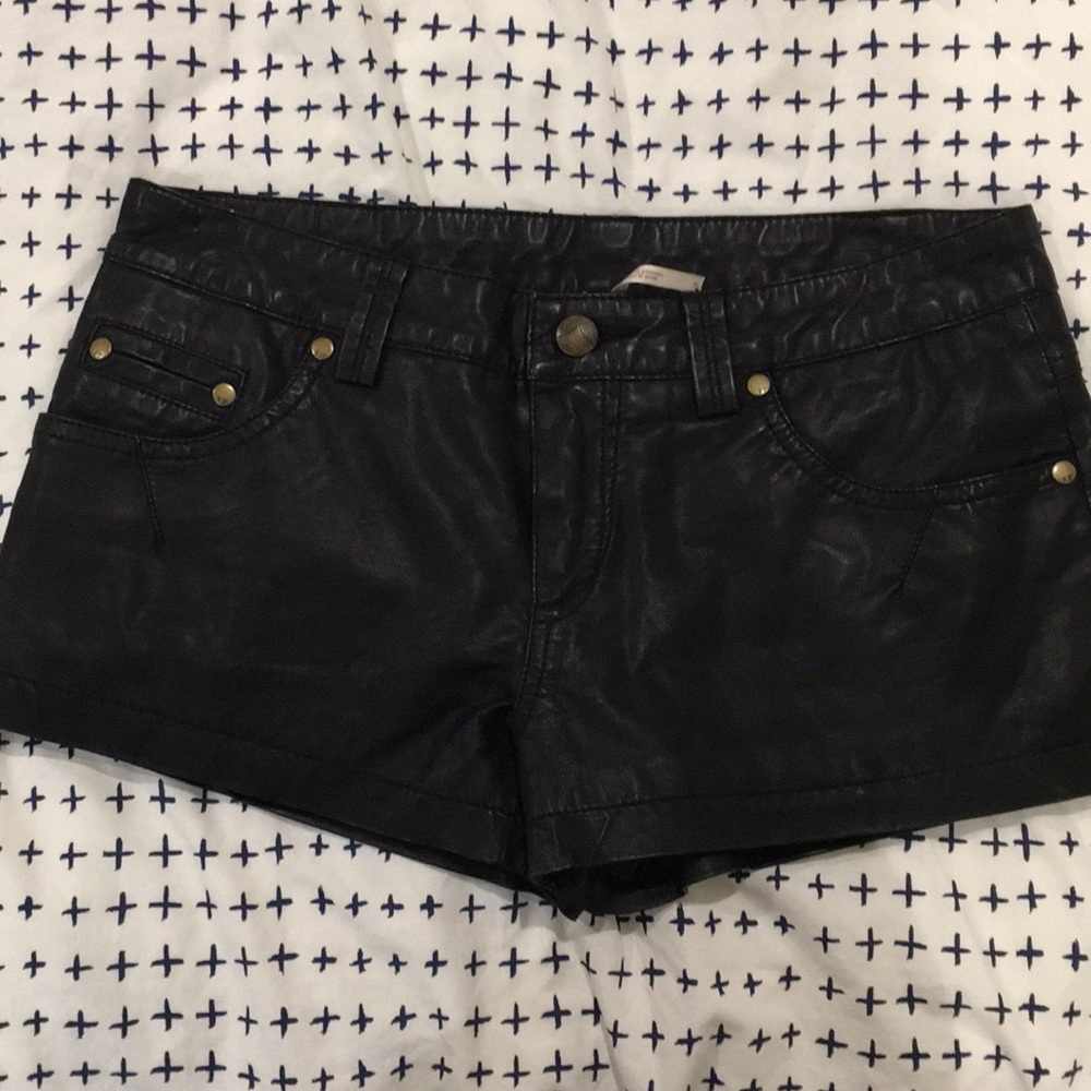 Free people leather shorts